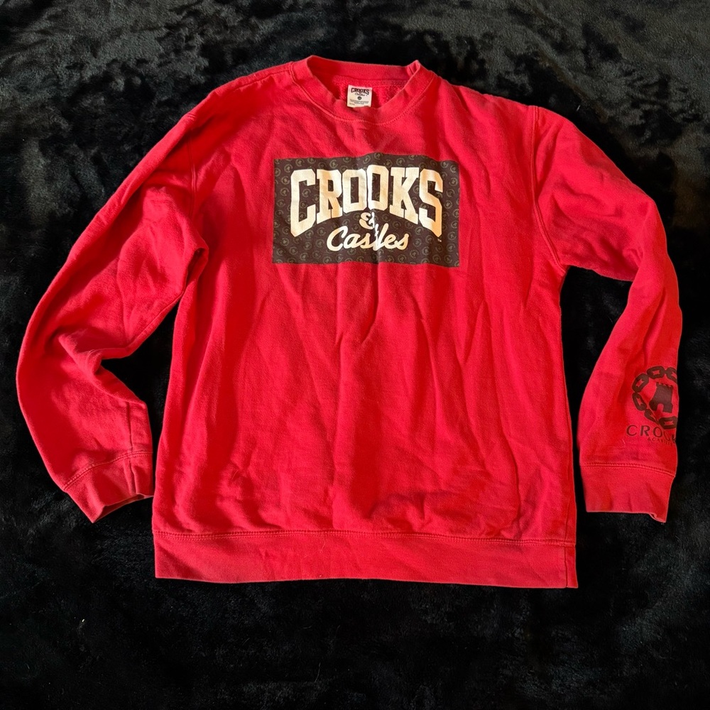 Crooks & Castles Bold Red Crewneck Sweater